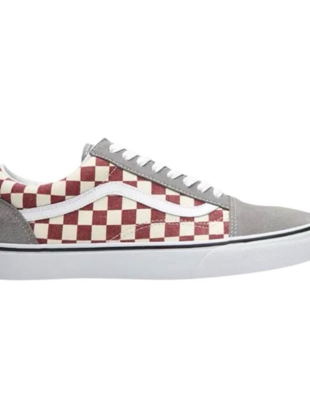EUC Vans Old Skool Checkerboard Rust & Gray Mens Sneaker Shoes Size 12